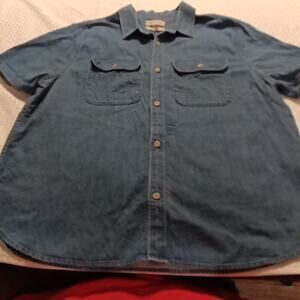 Madewell Denim Short Sleeve Shirt Button Up Sz Med. Casual Comfort Minimalist...